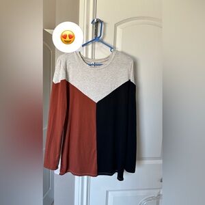 Vanilla Bay Colorblock Sweater - Gray, Brown, and Black